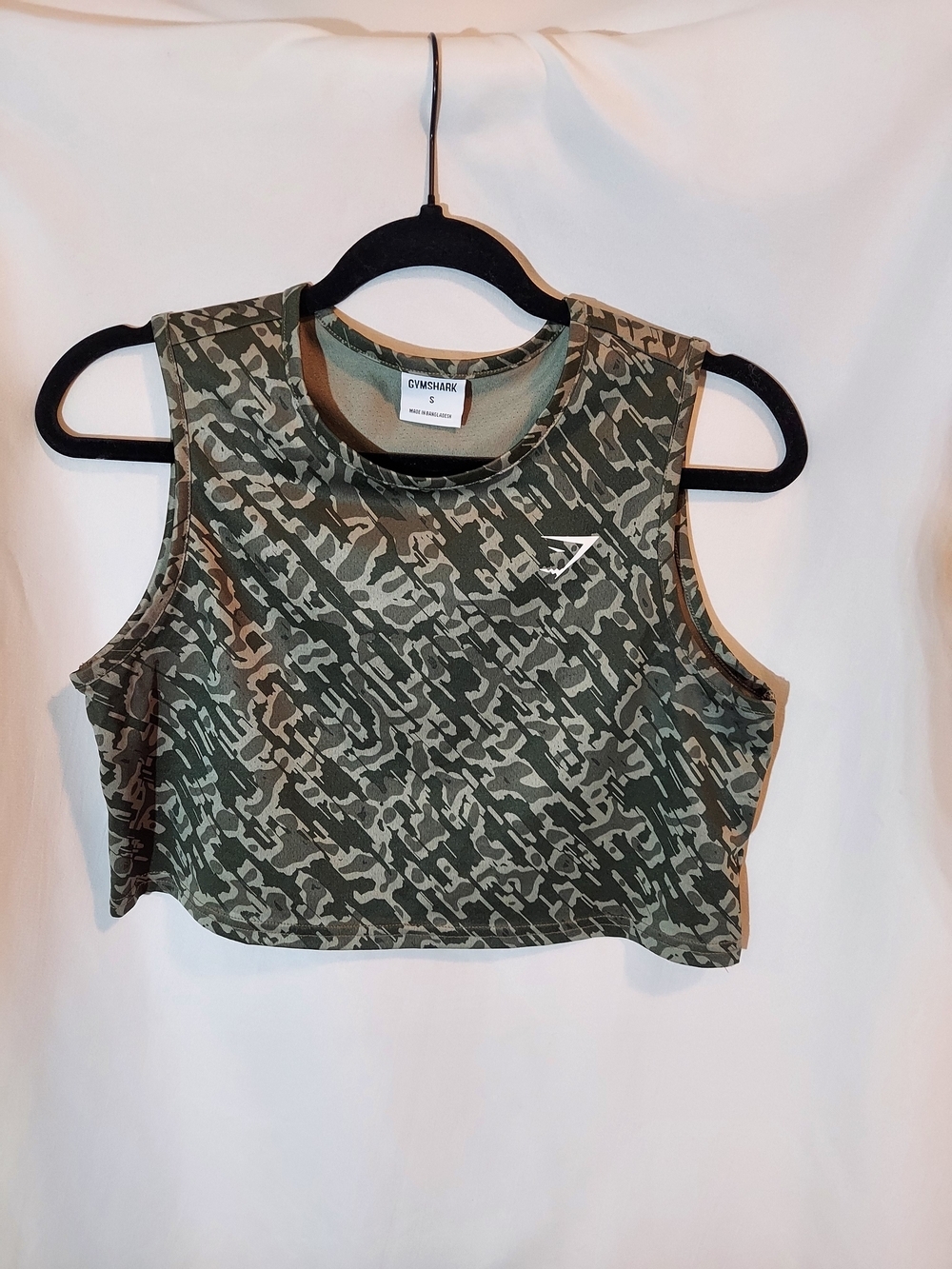 Gymshark Olive Green Camo Crop Tank